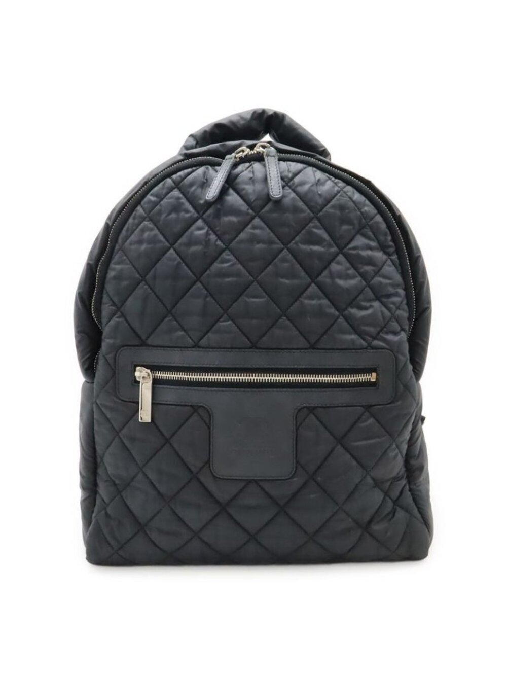 Chanel Cocococoon Backpack Rucksack Sac Daypack Quilted Nylon Leather Black